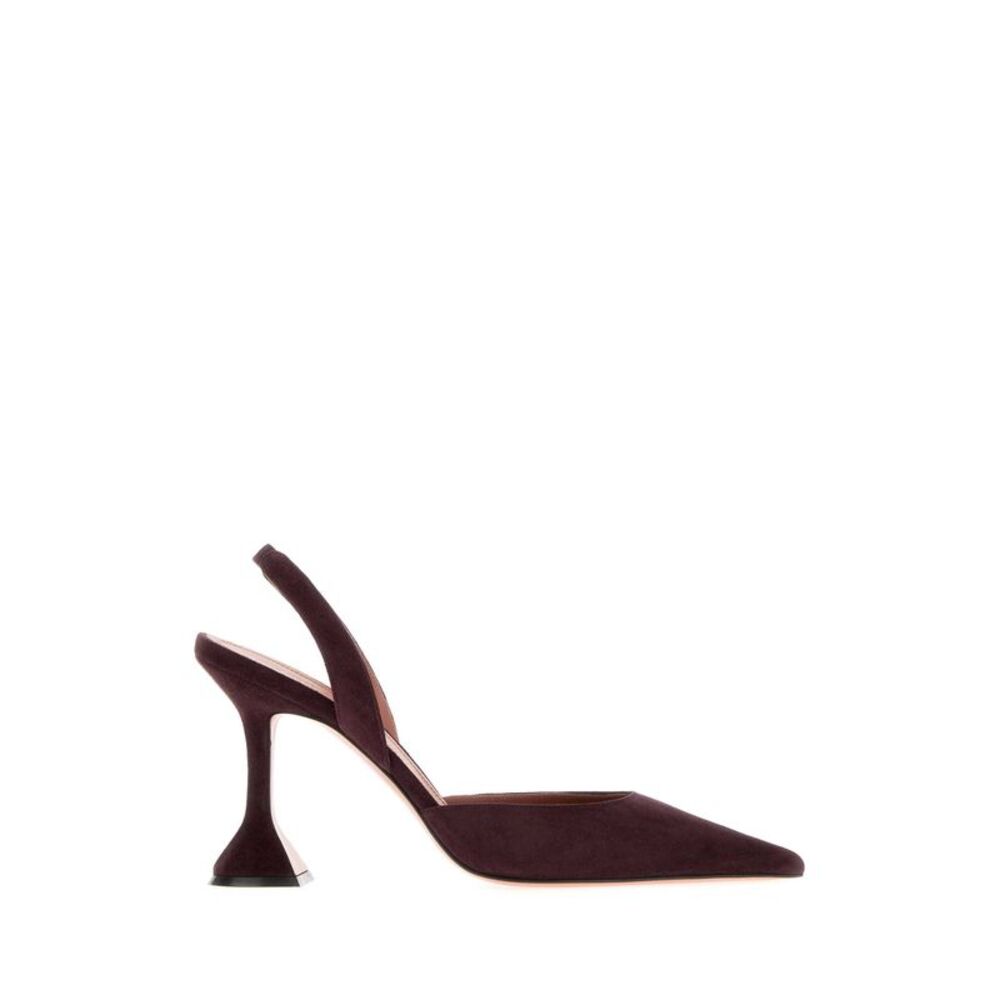 Amina Muaddi Women Aubergine Suede Holli Sling Pumps